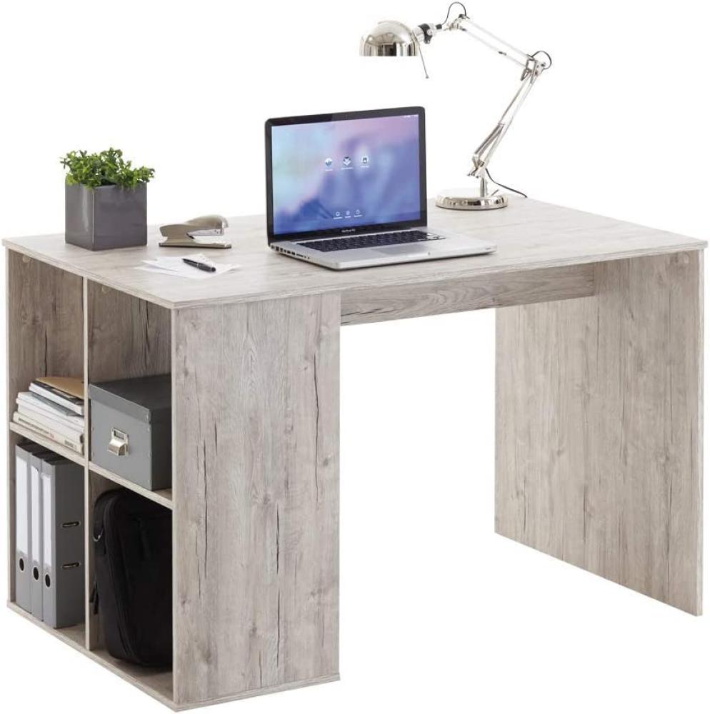 FMD Möbel - GENT - Schreibtisch mit Regal - melaminharzbeschichtete Spanplatte - Sandeiche Nb - 117 x 75 x 73cm Bild 1