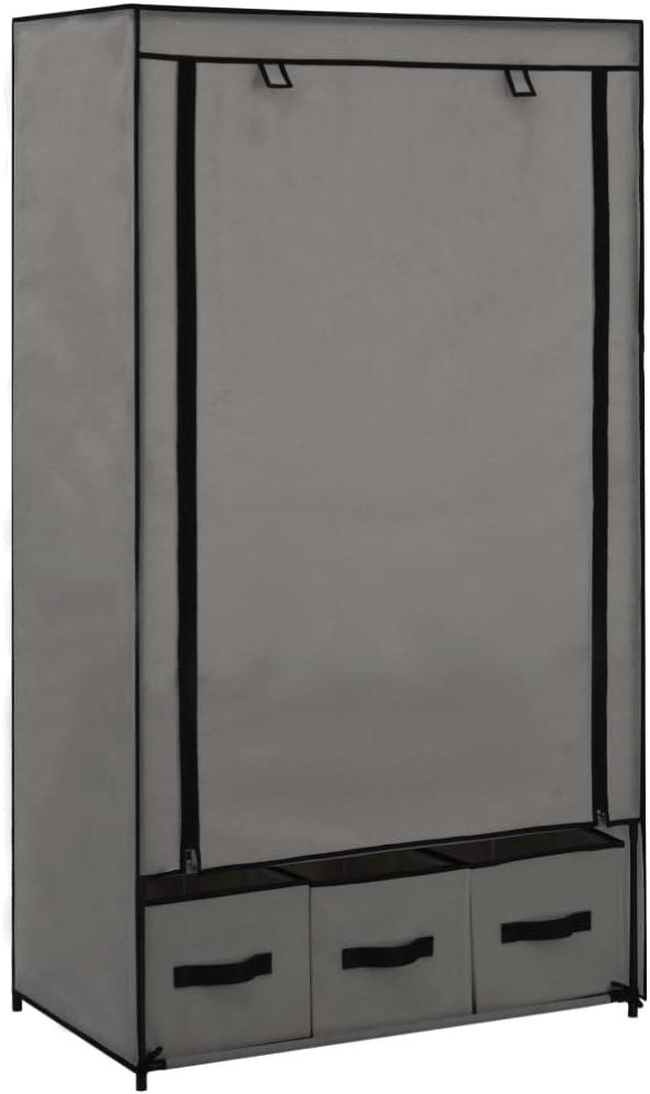 vidaXL Kleiderschrank, Stoff, grau, 87 x 49 x 159 cm Bild 1
