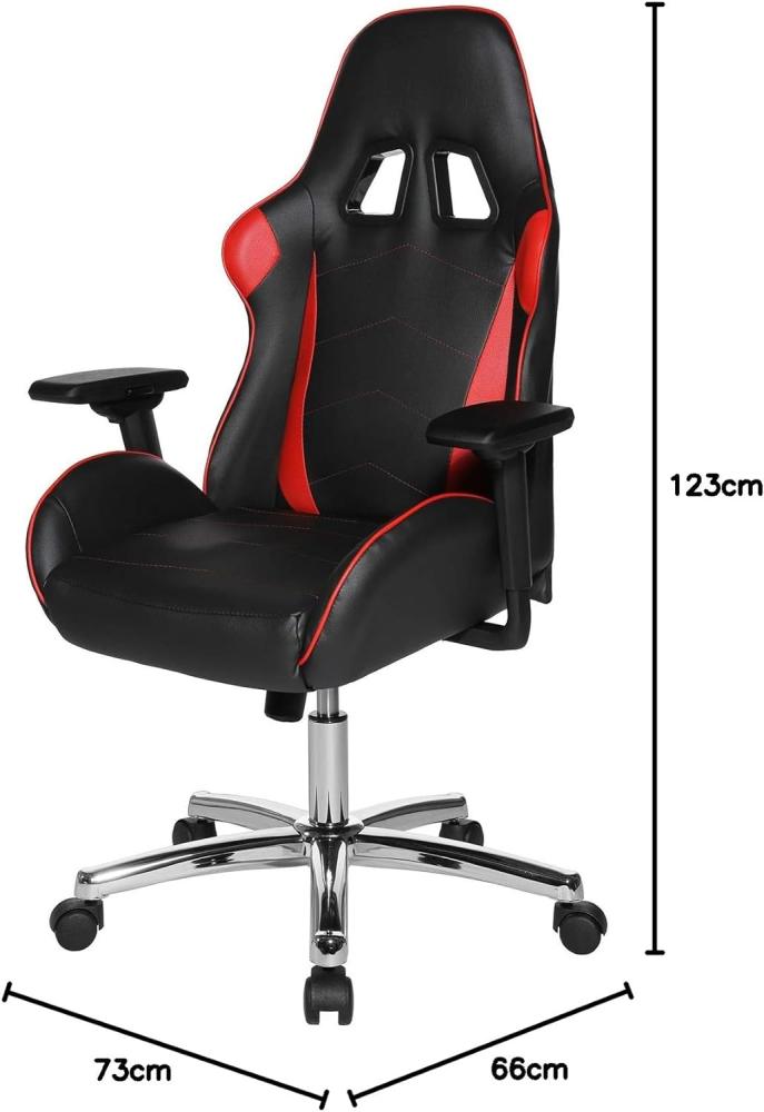 Topstar Speed Chair 2 Bürodrehstuhl, Gamingstuhl, Chefsessel, Kunstleder, Stahl-Fußkreuz, rot/schwarz Bild 1