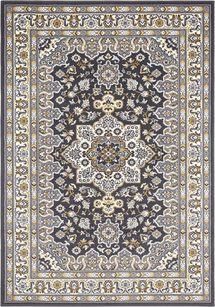 Orientalischer Kurzflor Teppich Parun Täbriz Dunkelgrau - 80x250x0,9cm Bild 1