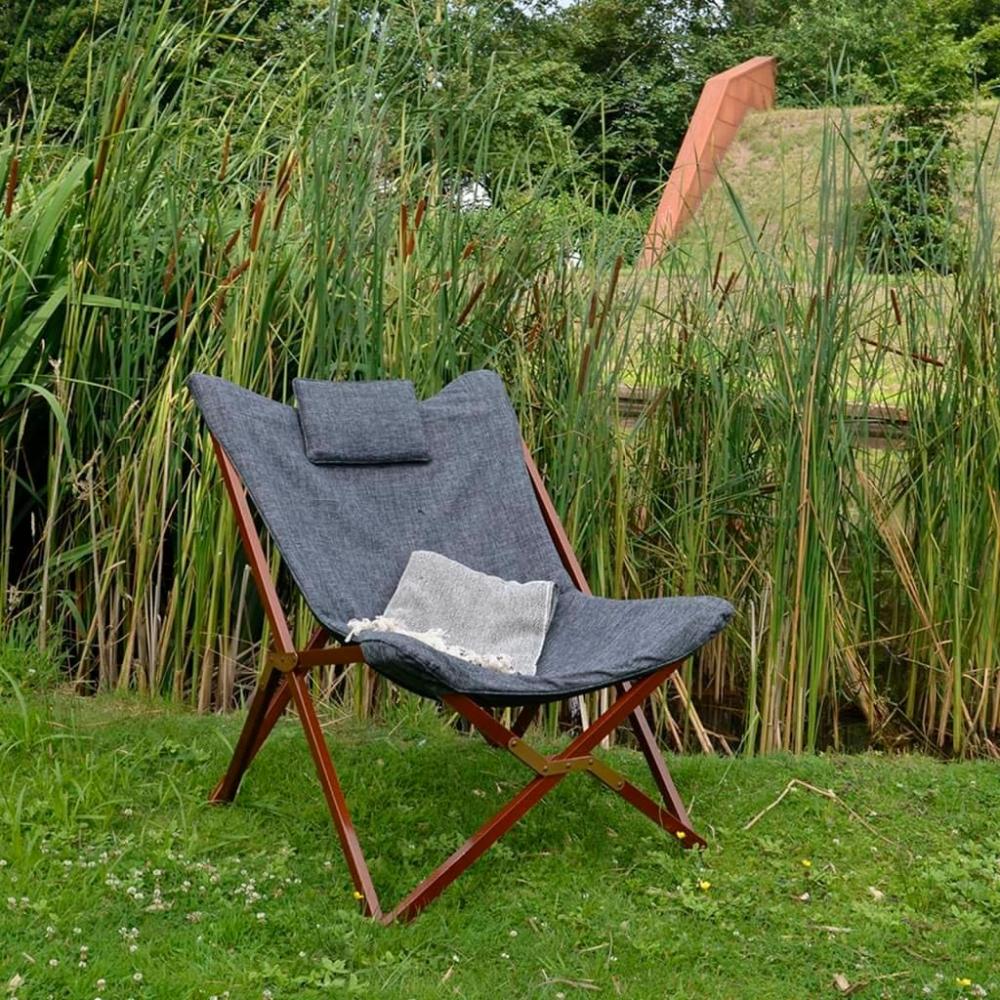 Lesli Living Lesli Living Butterfly Chair 73x85x95 cm Gray Brown Bild 1
