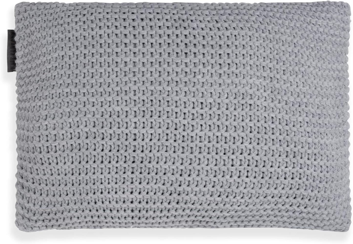Knit Factory Vinz Kissen 60x40 cm Glatt Grau Bild 1