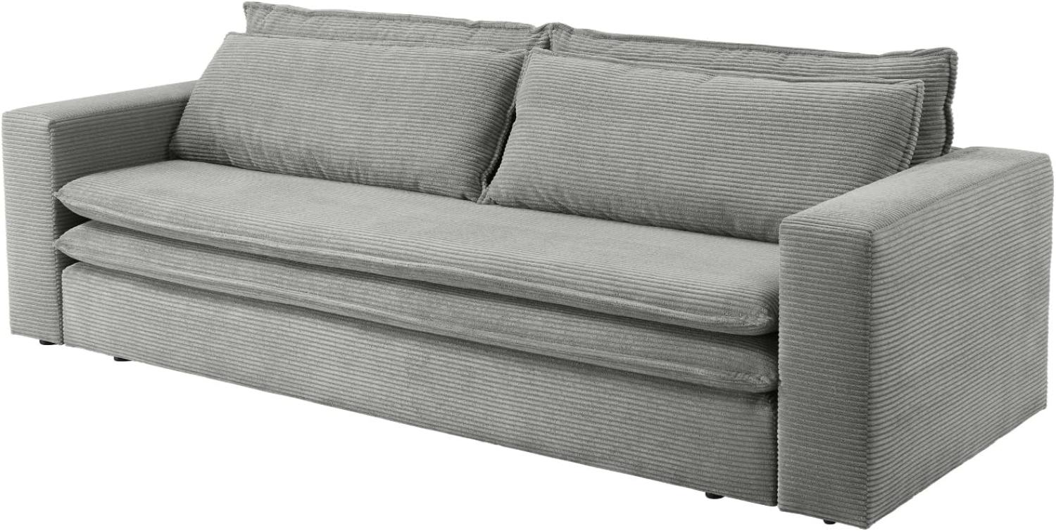 Sofa 3-Sitzer Pesaro in grau Cord Schlafsofa 244 cm Bild 1