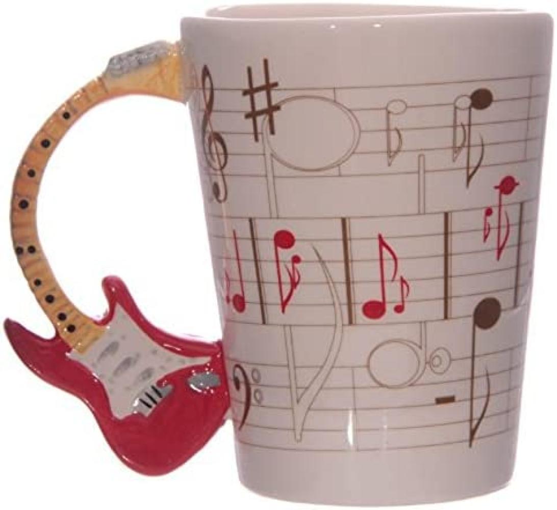 1x Puckator Keramik Tasse mit Noten und Gitarrenhenkel von Ted Smith Farbenauswahl nach Zufallsprinzip Bild 1