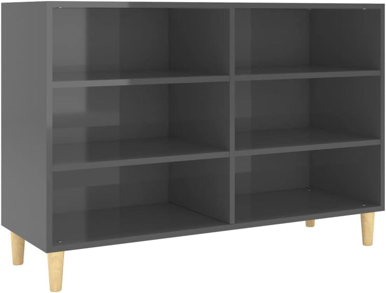 vidaXL Sideboard Hochglanz-Grau 103,5x35x70 cm Spanplatte [806039] Bild 1