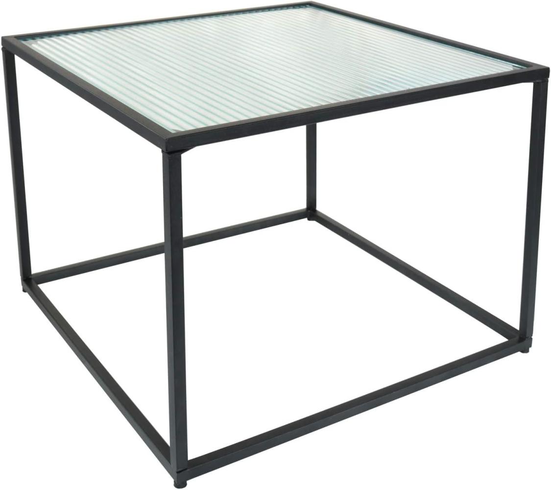 Beistelltisch Metall schwarz mit Glasplatte 49 x 49 x 35 cm Tisch eckig Bild 1