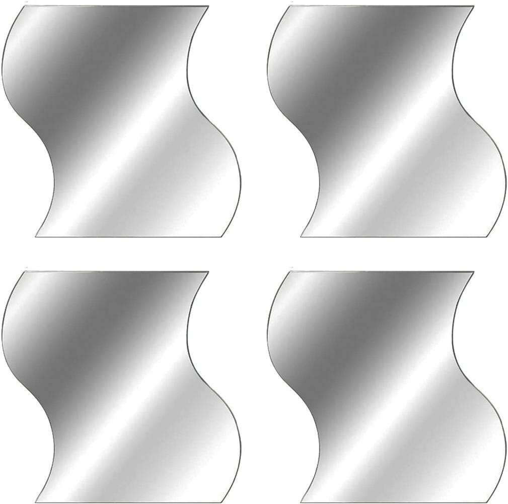 4er Spiegelfliesen Wellenform je 19,7x19,7cm Bild 1