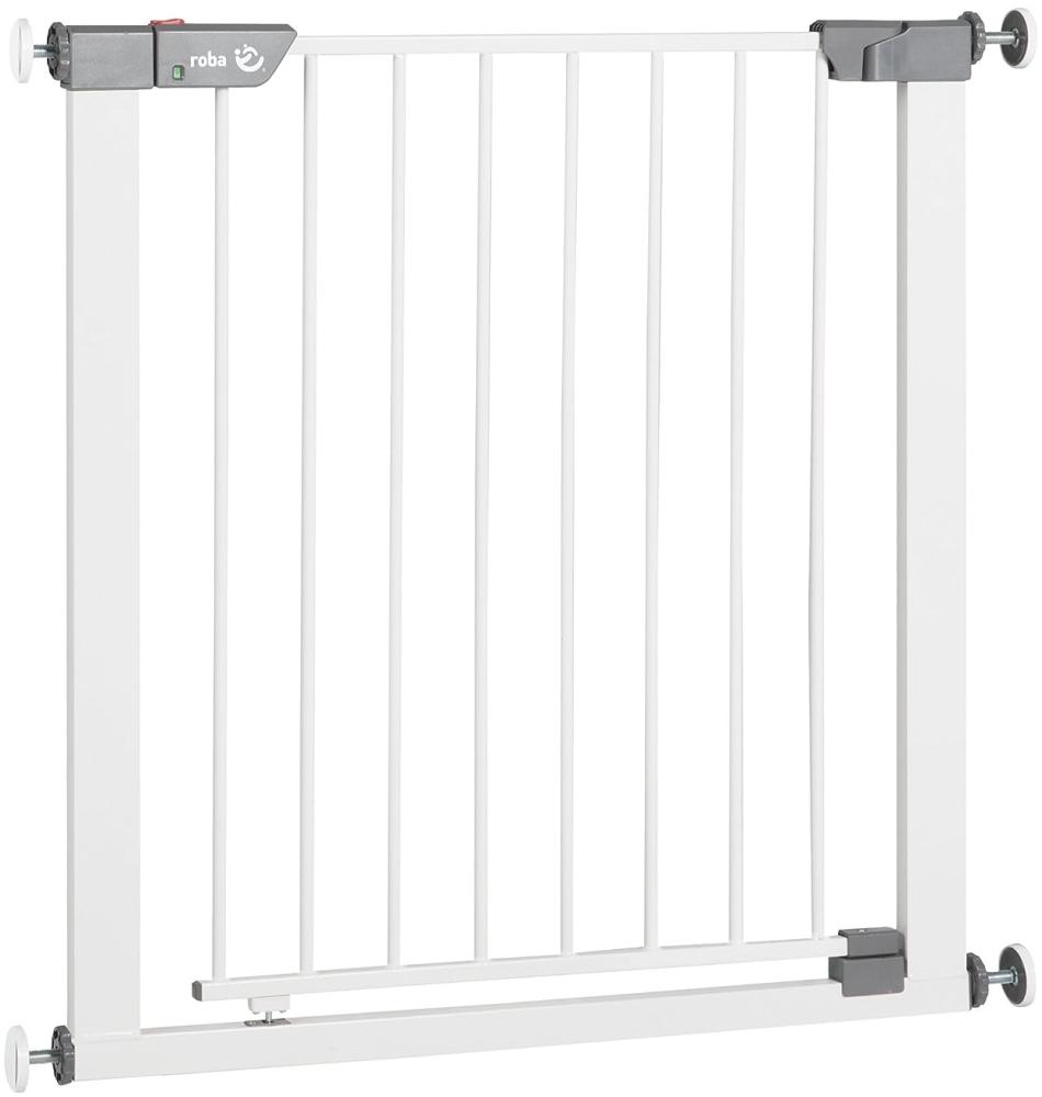 Roba 'Safety Up' Türschutzgitter, für Türbreiten 75 - 82 cm, Schraubbefestigung, Metall, Weiß Bild 1