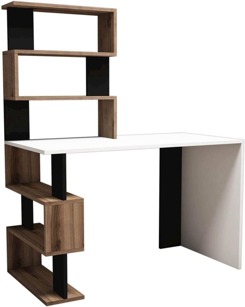 Homemania 'Snap Maxi' Schreibtisch, weiß/ schwarz/ Walnuss, 120 x 60 x 148,2 cm Bild 1