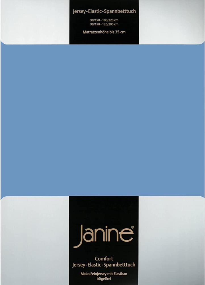 Janine 5002 Elastic-Jersey-Spannbetttuch 42 blau 180x200-200x220 Bild 1