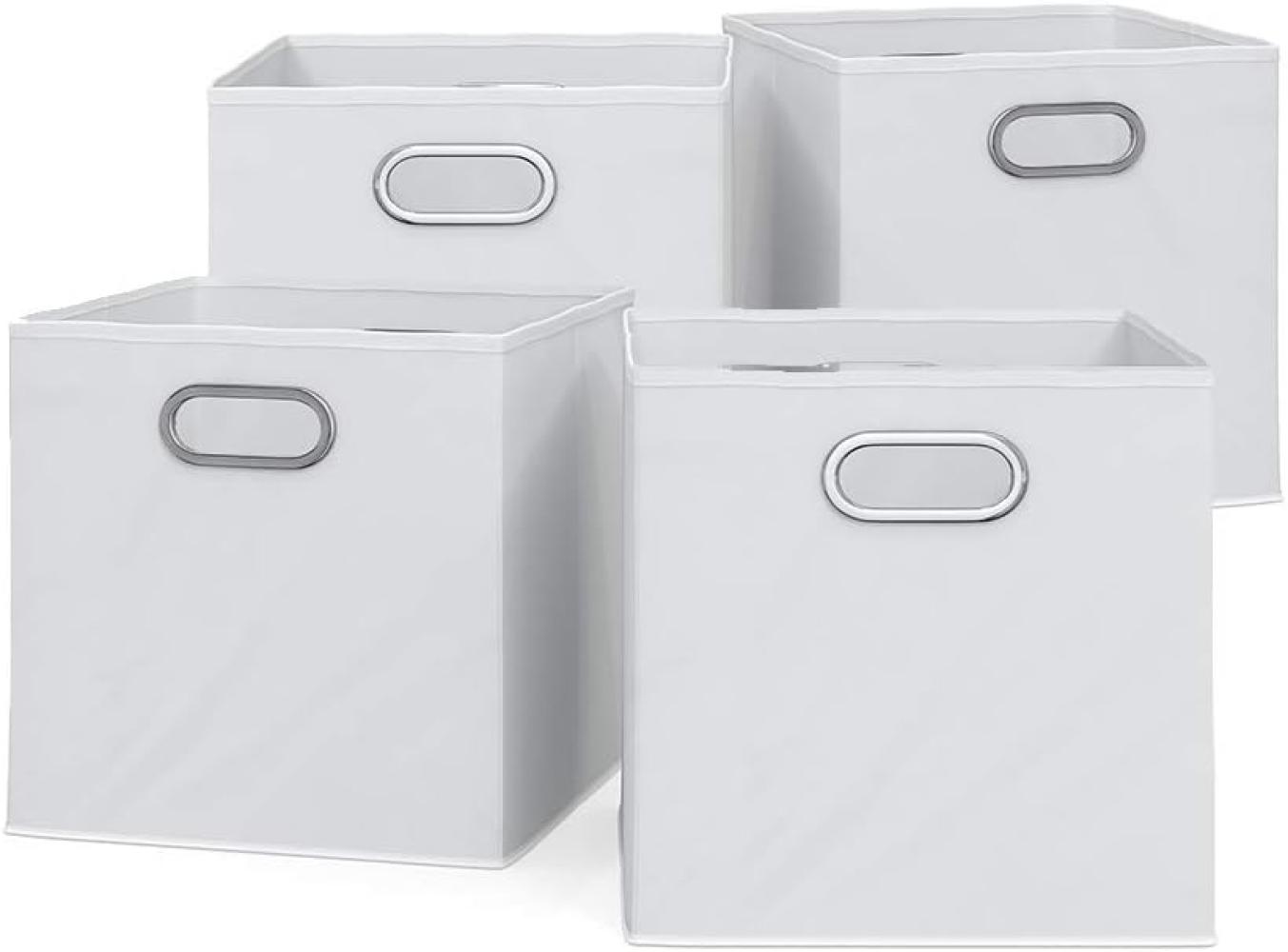 VICCO 4er Set Faltbox 30x30 cm weiß Faltkiste Aufbewahrungsbox Regalbox Box Bild 1