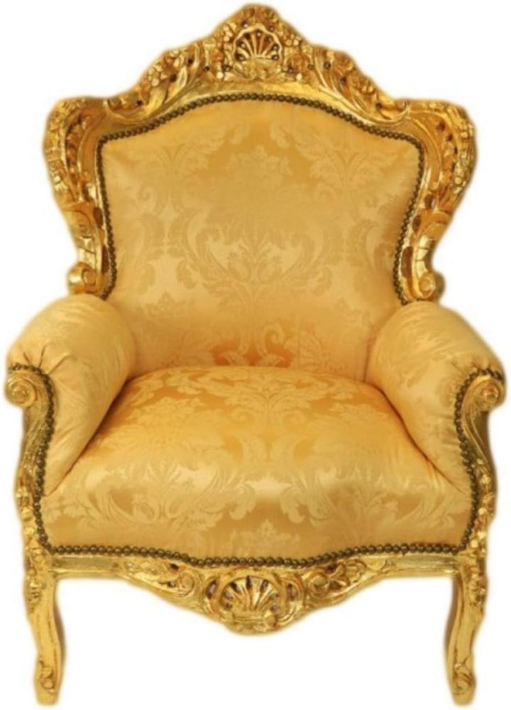 Casa Padrino Barock Sessel King Gold Muster / Gold Bouquet - Möbel Antik Stil Bild 1