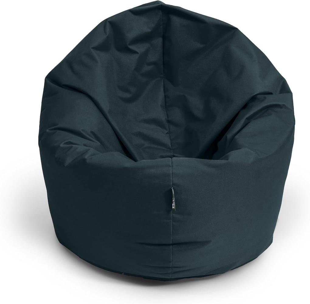 BubiBag Sitzsack für Erwachsene -Indoor Outdoor XL Sitzsäcke, Sitzkissen oder als Gaming Sitzsack, geliefert mit Füllung (125 cm Durchmesser, schwarz) Bild 1