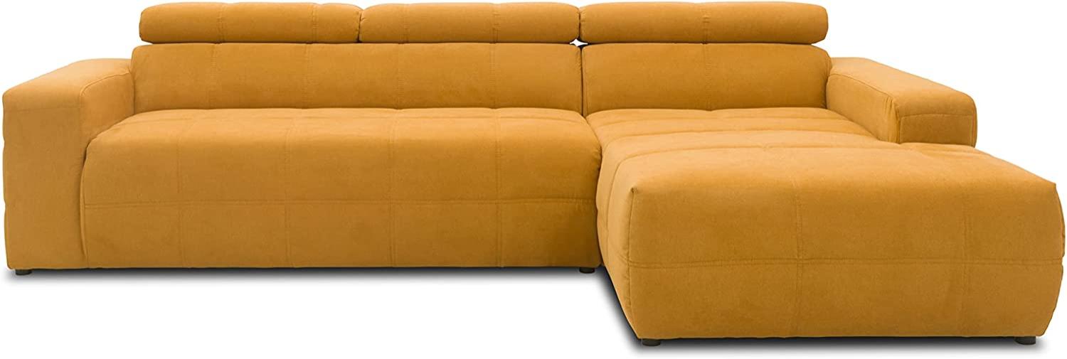 DOMO. collection Brandon Ecksofa, Sofa mit Rückenfunktion in L-Form, Polsterecke, Eckgarnitur, gelb, 288 x 228 x 80 cm Bild 1