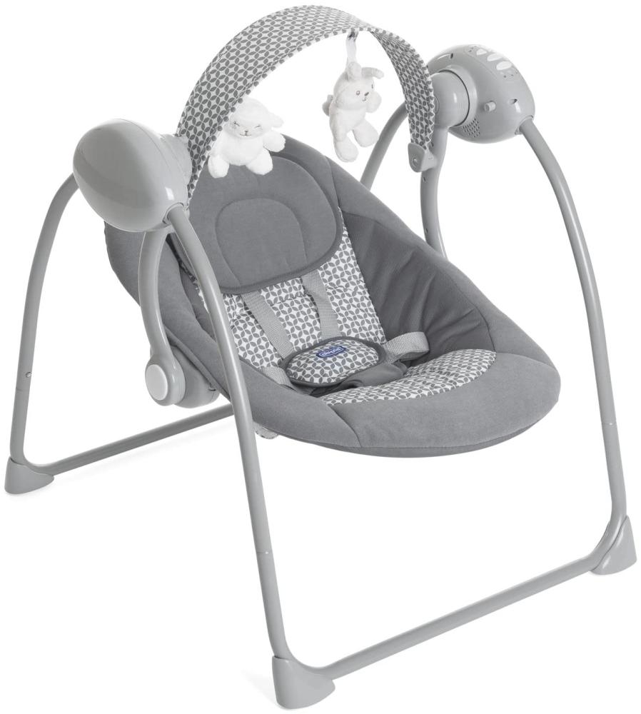 Chicco Relax & Play Hollywoodschaukel mit automatischem Schaukel für Babys, verstellbar in 5 Geschwindigkeiten, kompakter Verschluss – von Geburt bis 9 kg – Grau – Dunkelgrau, Dubkelgrau Bild 1