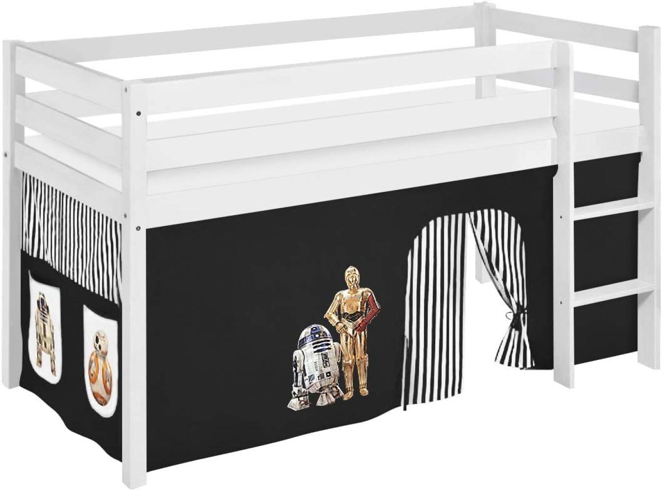 Lilokids 'Jelle' Spielbett 90 x 200 cm, Star Wars Schwarz, Kiefer massiv, mit Vorhang Bild 1