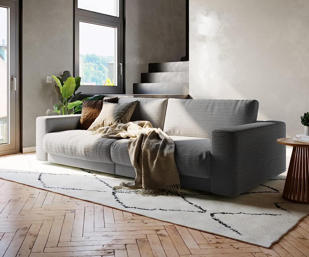 Big-Sofa Cubico Cord Silbergrau 290x120 Bild 1