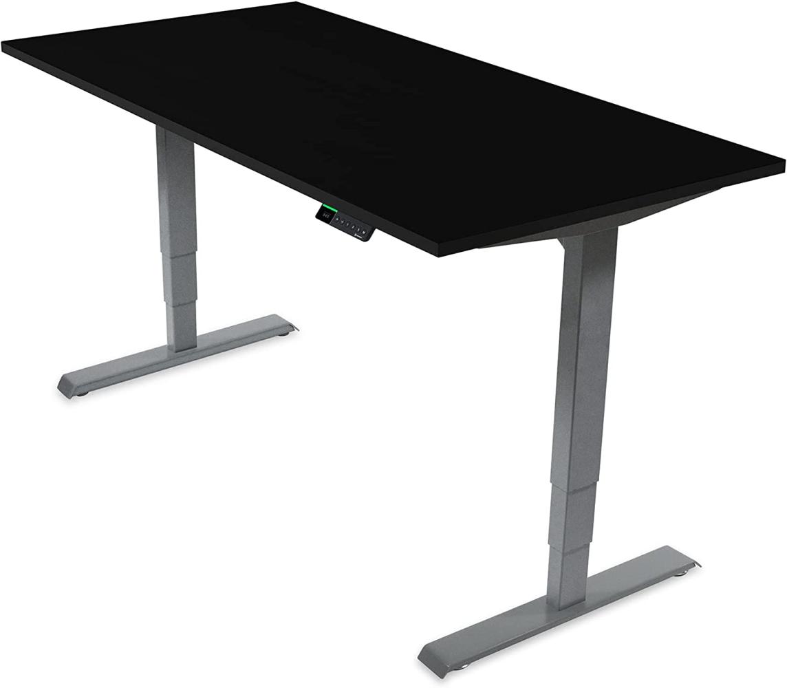 Desktopia Pro X - Elektrisch höhenverstellbarer Schreibtisch / Ergonomischer Tisch mit Memory-Funktion, 7 Jahre Garantie - (Schwarz, 180x80 cm, Gestell Grau) Bild 1