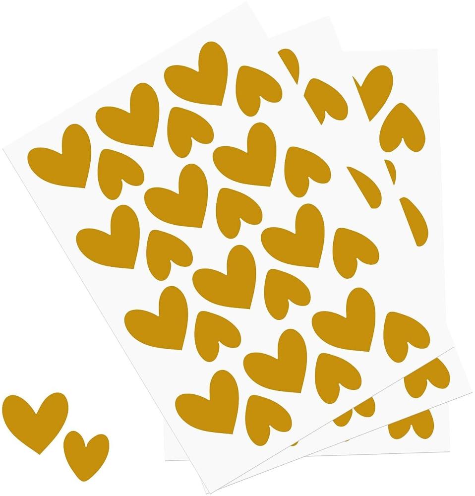 Y014 Herzen Set Wandtattoo Aufkleber Herz Dekor Sticker für Kinderzimmer Babyzimmer (Senf) Bild 1