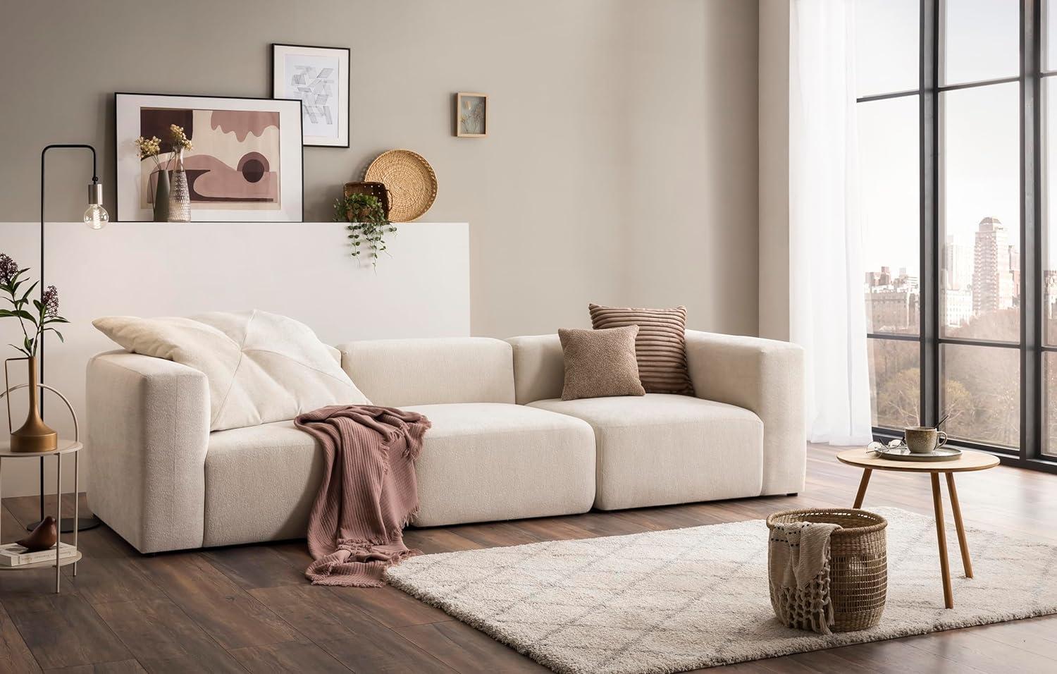 DOMO Collection Modulsofa Adrian, 3 Sitzer aus drei Modulen, 3 Couch, Sofa, Modul, 301 cm in creme Bild 1