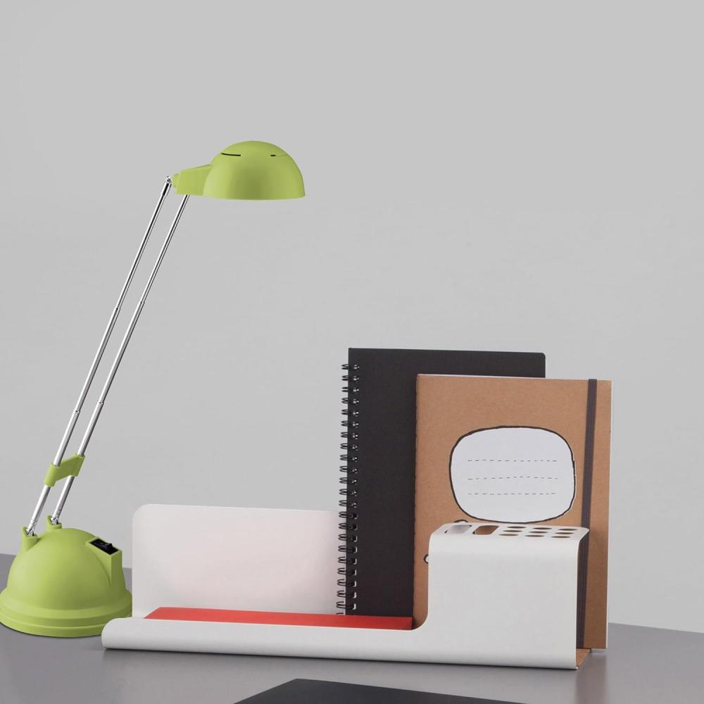 Lightbox Schreibtischlampe LED Tischleuchte schwenkbar 44cm Höhe Kippschalter warmweißes Licht 5,7W, 600lm Kunststoff/Metall, grün Bild 1