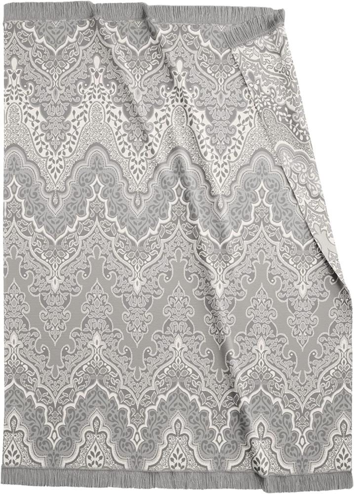 Biederlack Wohndecke Lace Größe 150x200 cm grau/beige Fransen Plaid Bild 1