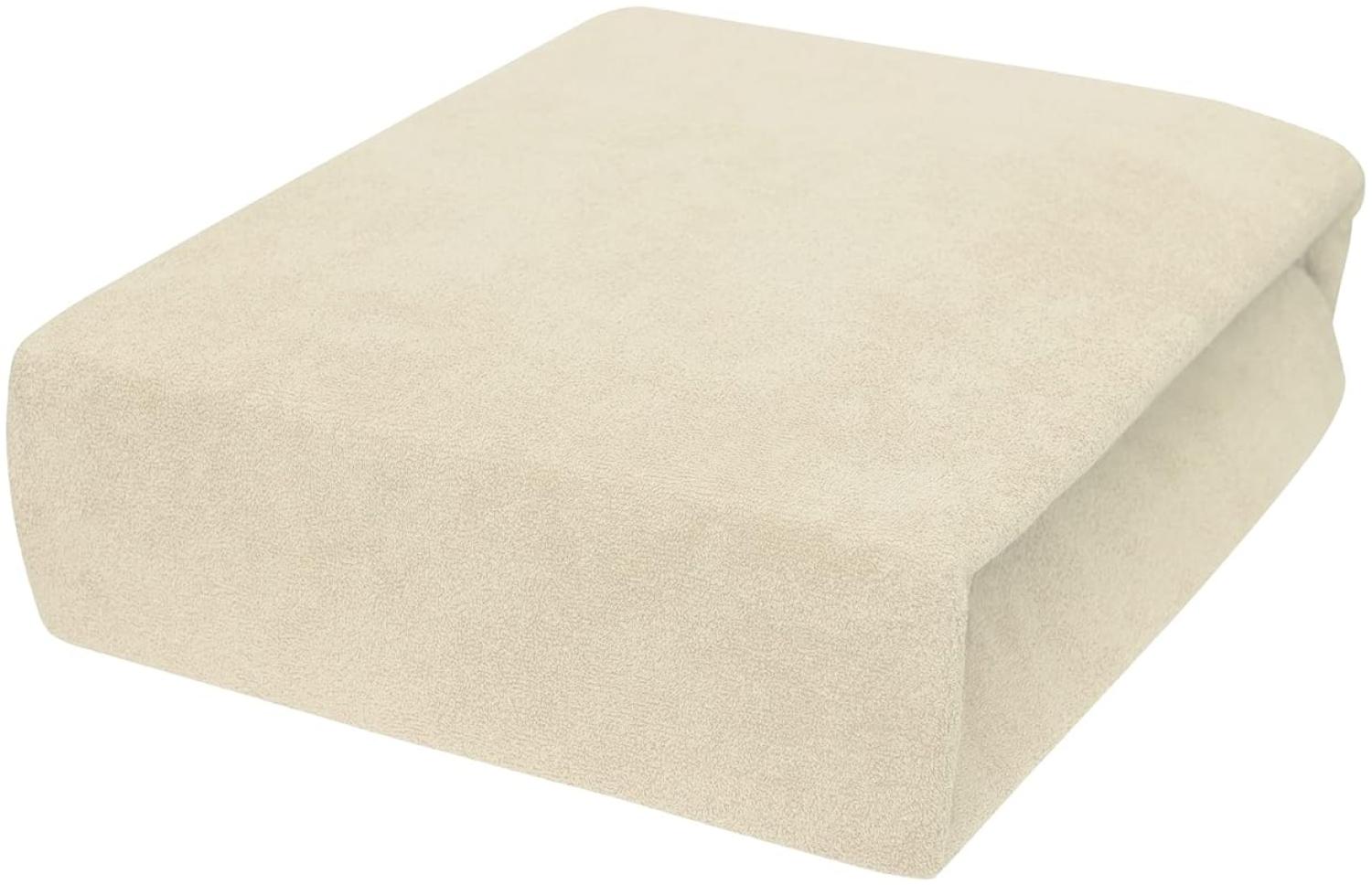 Frottier Spannbettuch passend zu 140 x 70 cm Kinderbett Matratze (Cream) Bild 1