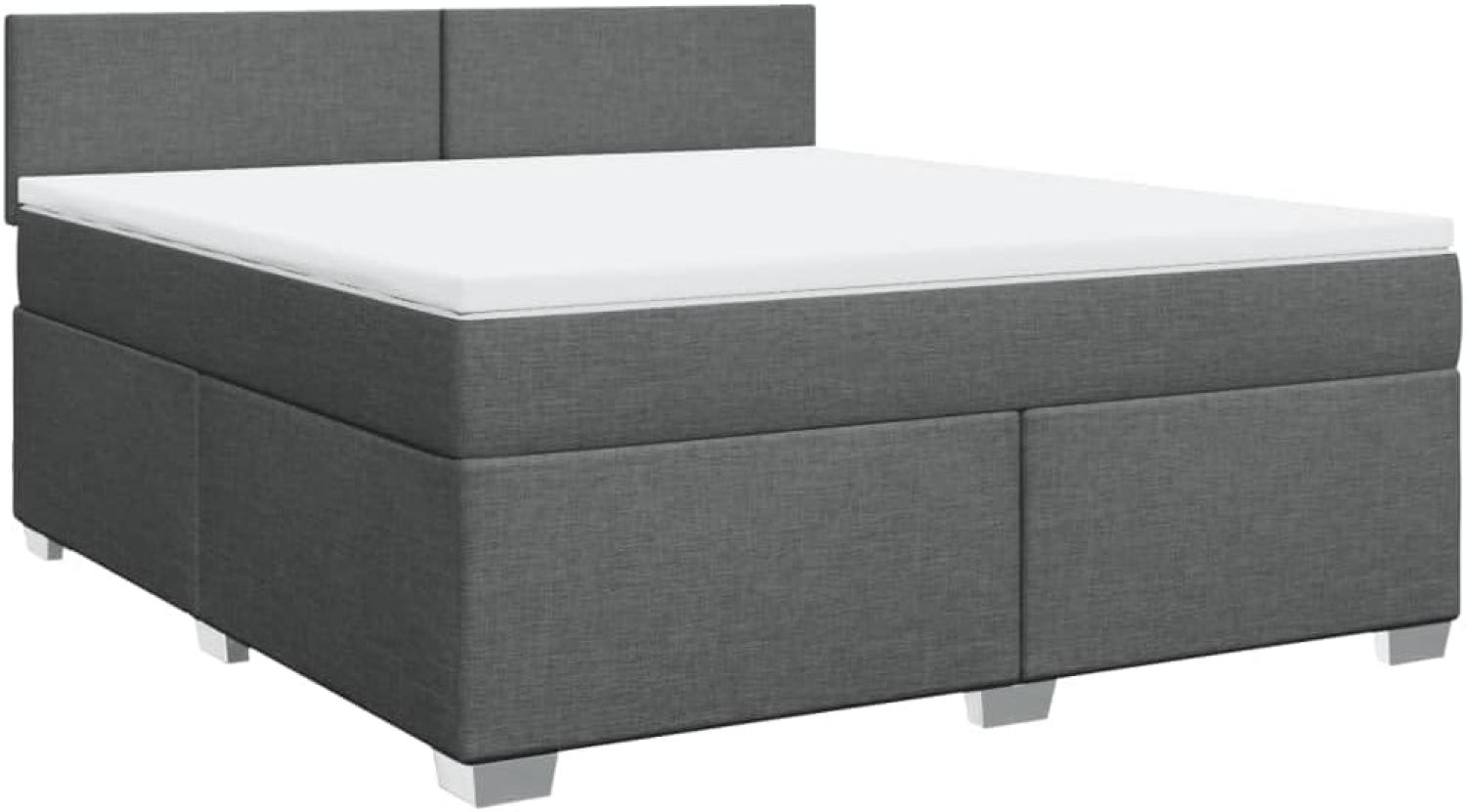 Boxspringbett mit Matratze Dunkelgrau 180x200 cm Stoff 3288261 Bild 1