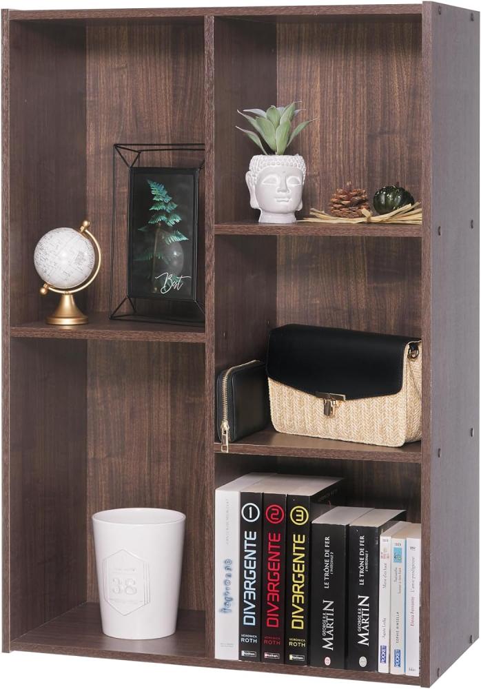 Movian Basic Wood Shelf CX-23C Bücherregal/Holzregal mit 5 Fächern, Engineered, Eiche dunkel Bild 1