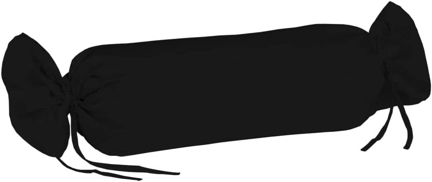Fleuresse Mako-Satin-Kissenbezug uni colours schwarz 941 40 x 15 cm Bild 1