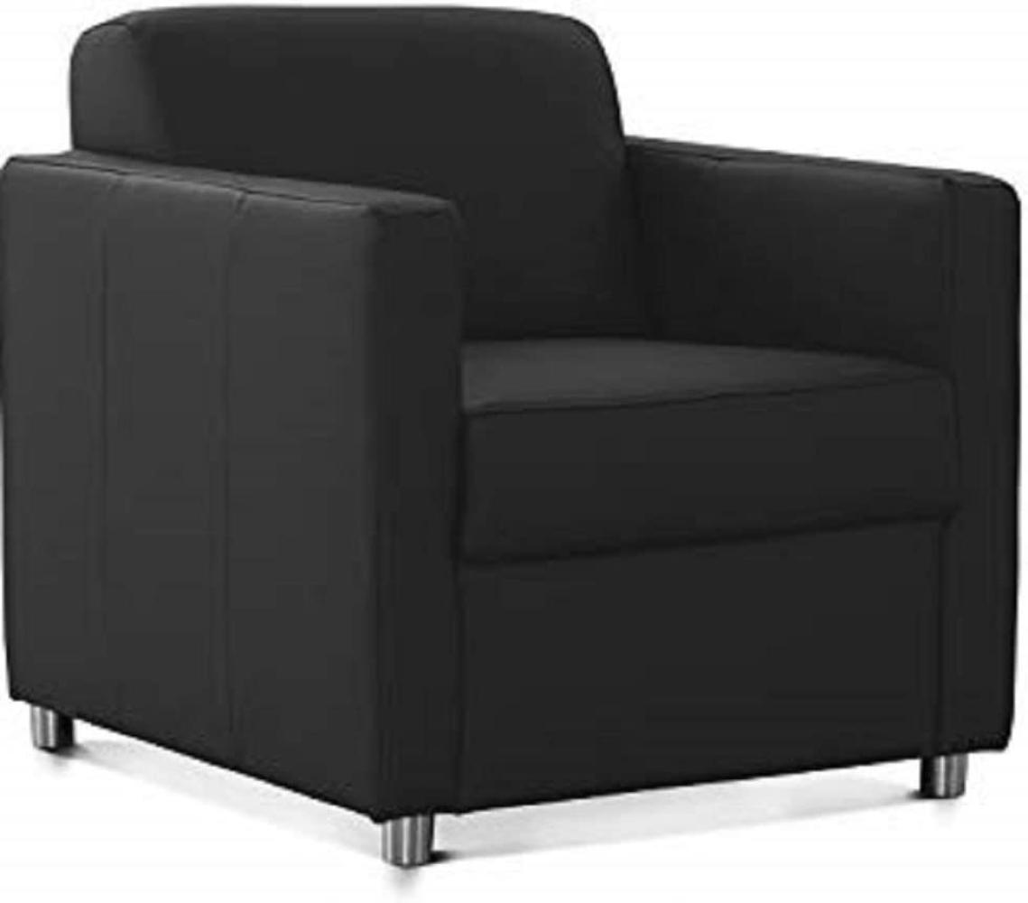 CAVADORE Corianne Sessel, mit Federkern, Polstersessel in Lederoptik Design, 78 x 80 x 83, Kunstleder: schwarz Bild 1