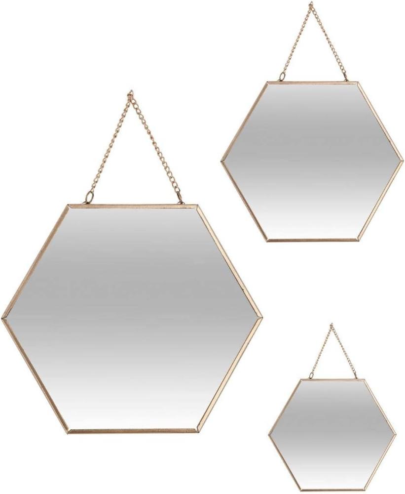 Dekorative Spiegel in Form von Sechseck, Satz von drei dekorativen Spiegel in verschiedenen Größen - Atmosphera Créateur d 'intérieur Bild 1