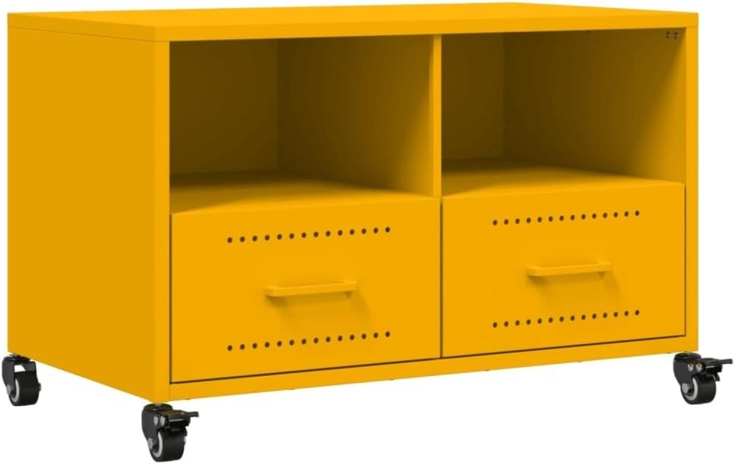 TV-Schrank Senfgelb 68x39x43,5 cm Kaltgewalzter Stahl 846701 Bild 1