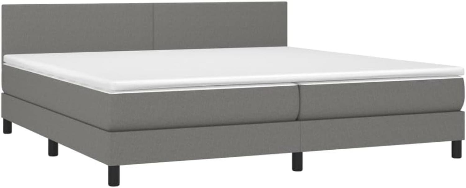 vidaXL Boxspringbett mit Matratze Dunkelgrau 200x200 cm Stoff, Härtegrad: H2 [3139922] Bild 1