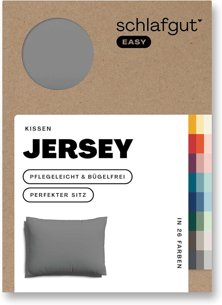 Schlafgut Kissenbezug EASY Jersey | Kissenbezug einzeln 70x90 cm | grey-mid Bild 1