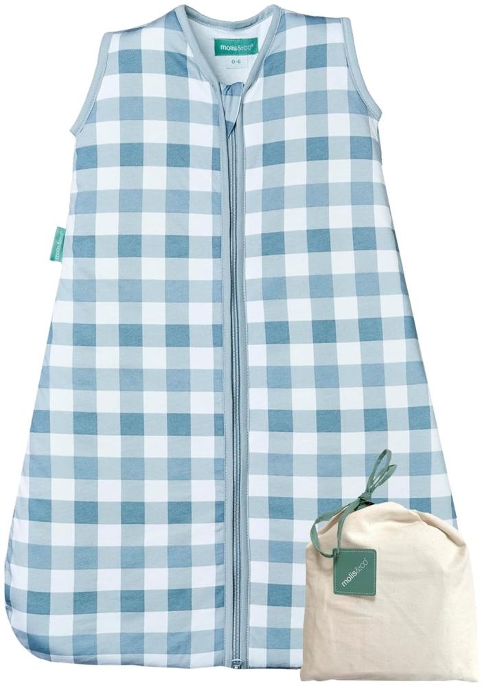 molis&co - Baby Schlafsack ärmellos - Ideal für Frühling und Herbst - Babyschlafsack 1 tog ohne Ärmel - Leicht gepolstert - 100% Baumwolle (Oeko-TEX 100), Premium Qualität - Artic Check (60 cm) Bild 1