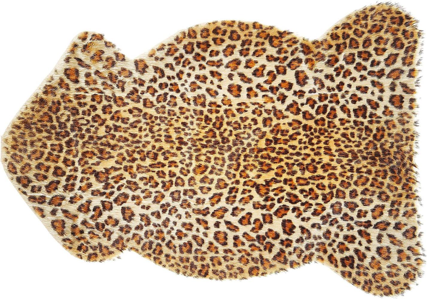 Kunstfell-Teppich Leopard braun 90 cm NAMBUNG Bild 1