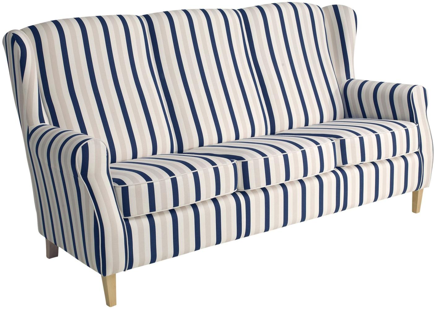 Sofa 3-Sitzer Karlen Bezug Flachgewebe Buche natur / blau 22076 Bild 1