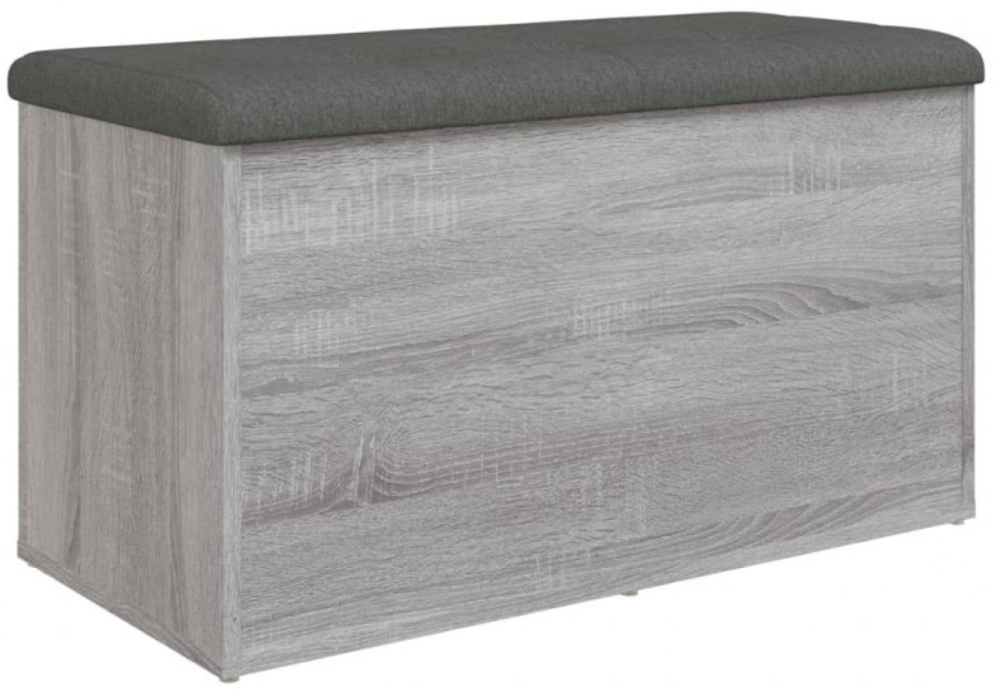 Sitzbank mit Stauraum, Holzwerkstoff, Grau Sonoma, 82x42x45 cm Bild 1