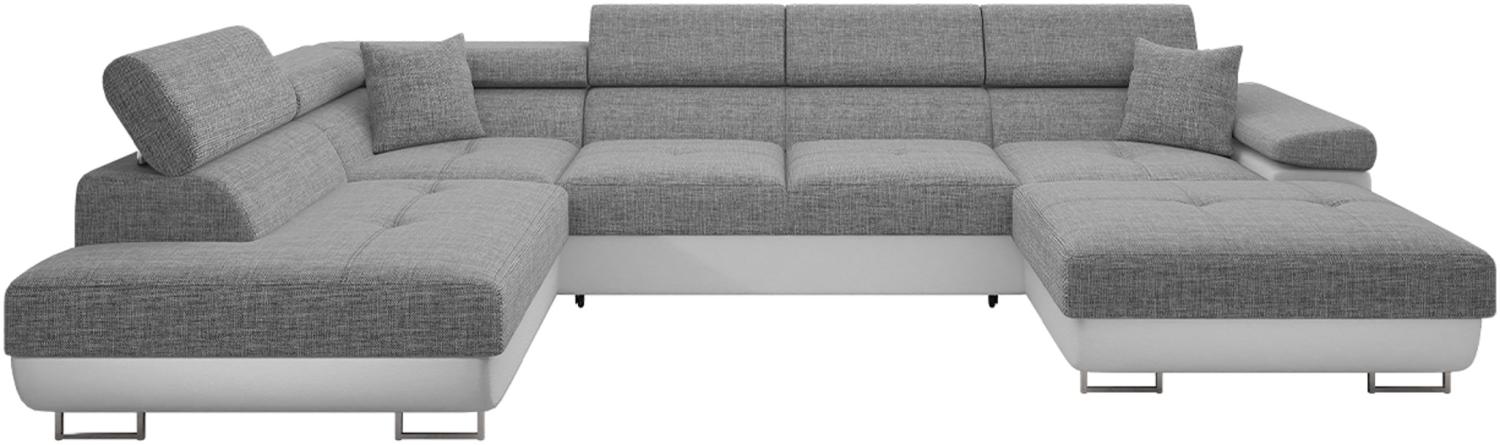 Ecksofa Torezio Bis mit Bettkasten, Schlaffunktion und Einstellbare Kopfstützen (Farbe: Soft 017 + Lux 05, Seite: Links) Bild 1