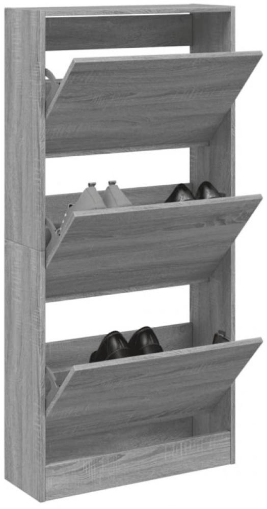 Schuhschrank Grau Sonoma 60x21x125,5 cm Holzwerkstoff Bild 1
