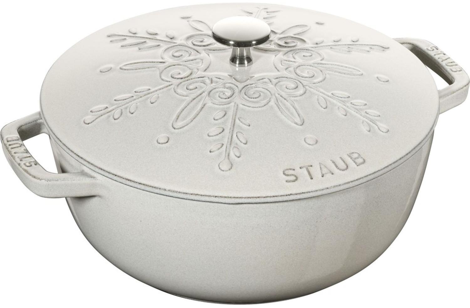 Staub Staub runder Gusseisentopf Schneeflocke 3,6 ltr, Trüffel 405065480 Bild 1