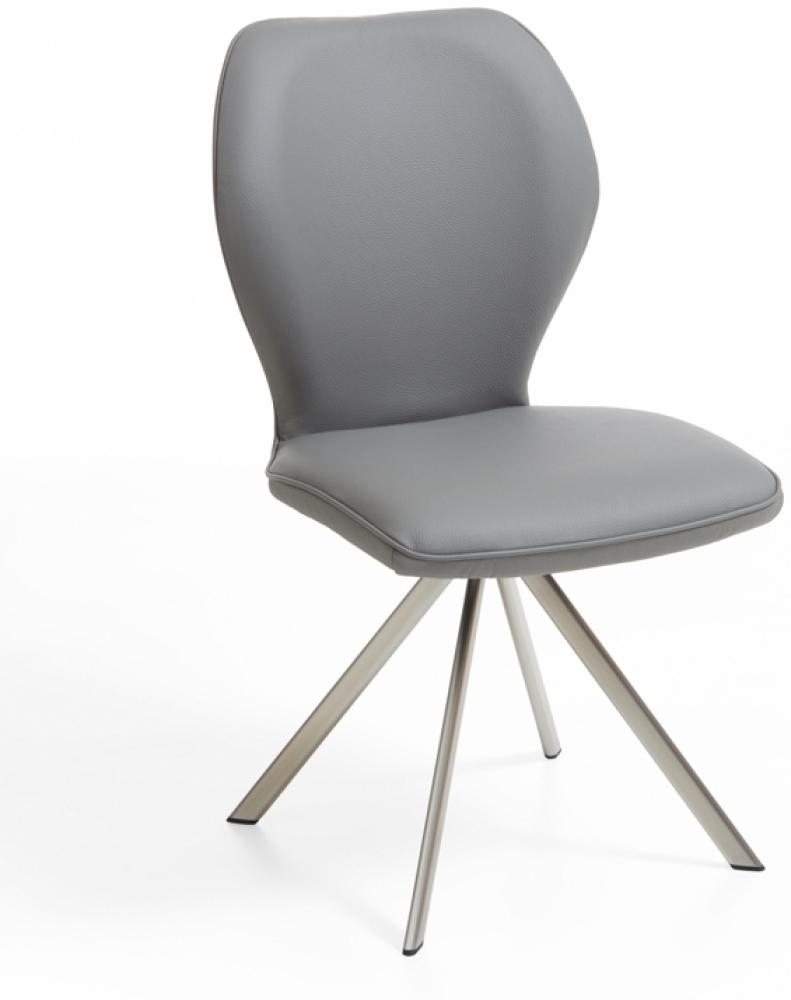 Niehoff Sitzmöbel Colorado Trend-Line Design-Stuhl Edelstahlgestell - Leder - 180° drehbar Napoli schiefergrau Bild 1