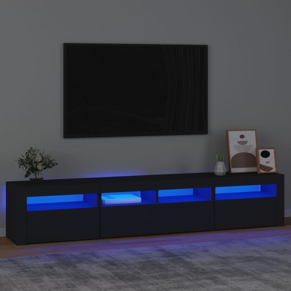TV-Schrank mit LED-Leuchten Schwarz Bild 1