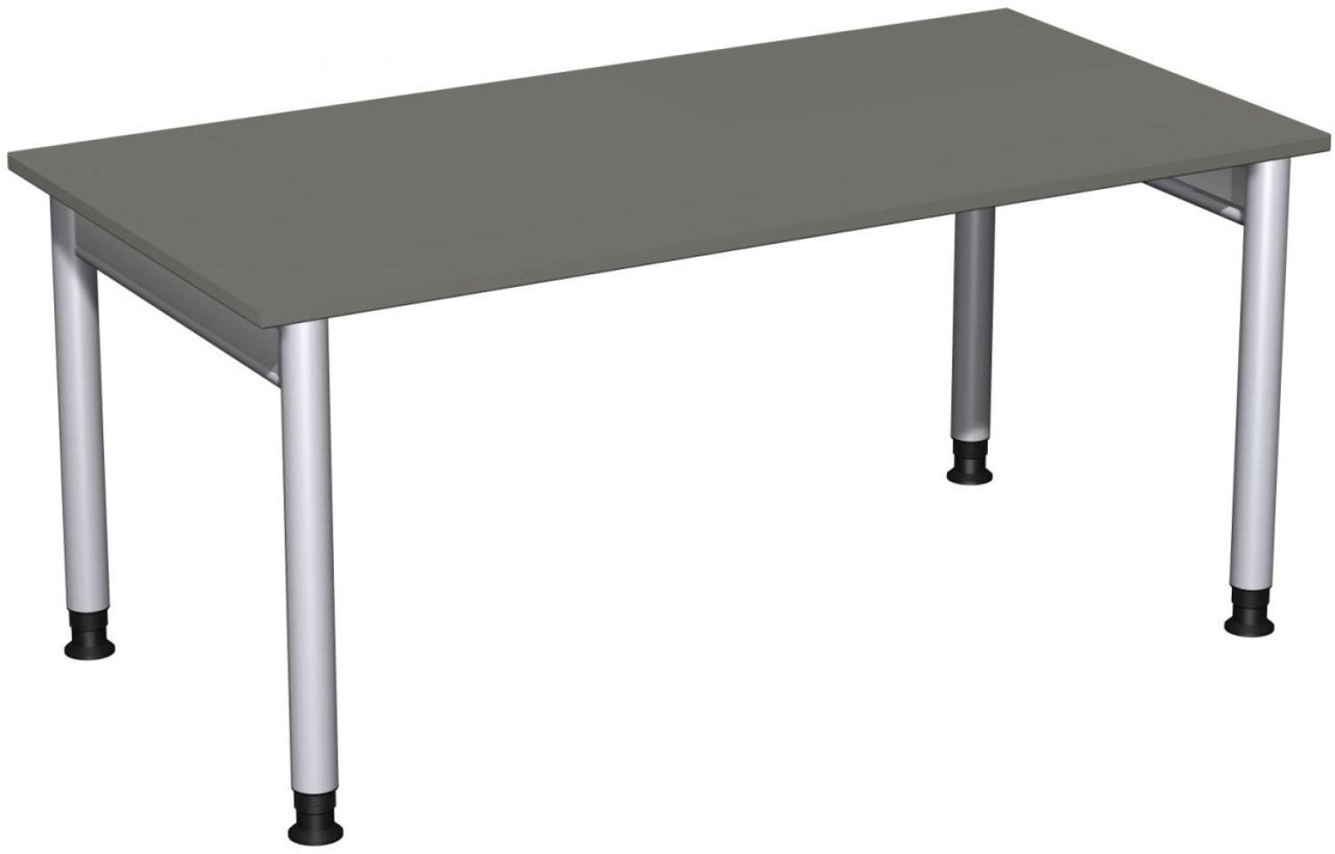 Schreibtisch '4 Fuß Pro' höhenverstellbar, 160x80cm, Graphit / Silber Bild 1