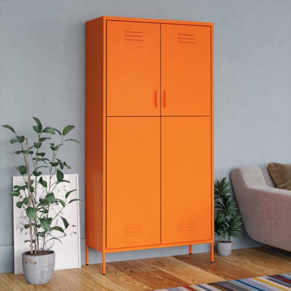 vidaXL Kleiderschrank, Stahl, Orange, 90x50x180 cm Bild 1