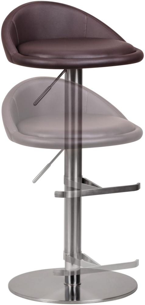 KADIMA DESIGN Höhenverstellbarer Barhocker DONAU für individuellen Komfort und stilvolles Ambiente. Farbe: Braun Bild 1