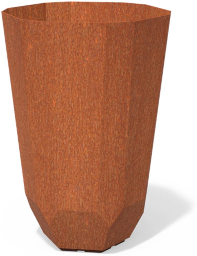 Dipott Pflanzgefäß Facet rund aus Corten-Stahl Pflanzkübel Ø 65 cm Bild 1