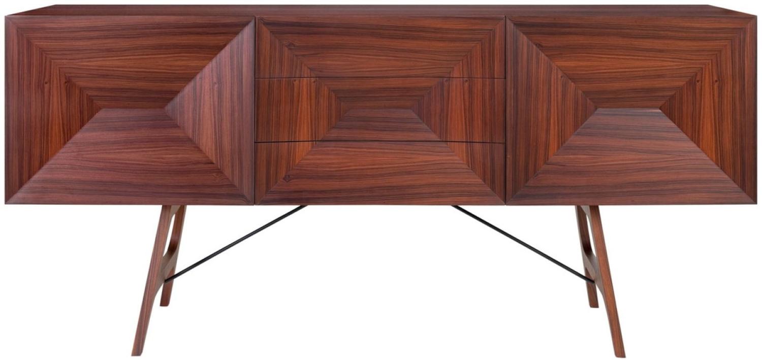 Casa Padrino Luxus Rosenholz Sideboard mit 2 Türen und 3 Schubladen Braun 200 x 50 x H. 90 cm - Luxus Qualität Bild 1