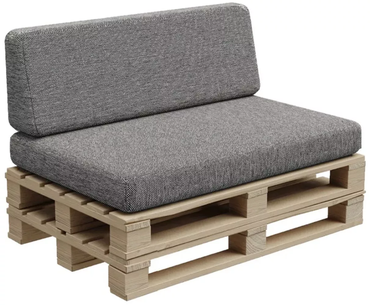 Gutekissen®, Palettenkissen, Palletenpolster, Gartenkissen, Palettenauflagen, Sofa, Kissen, Polster, Auflagen Indoor Outdoor PFBG (Set (120x80 + 120x35), Dunkelgrau) Bild 1